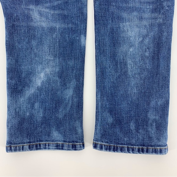 Nanette Lepore Blue Distressed Acid Wash Boyfriend Fit Cropped Jeans, 14 - Picture 7 of 16